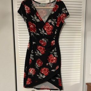 Almost Famous Asymmetrical Red and Black Cocktail Dress